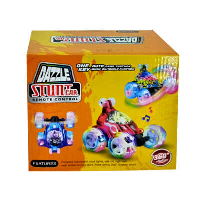 Carro acrobático 360° a control remoto con luces y sonido dazzle stunt car, variedad de colores / lu6785