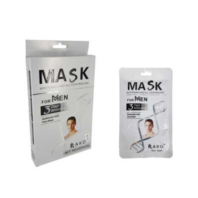 1pza Mascarilla hidratante para caballero aclarante con ácido hialuronico 40ml / rako / rk1014