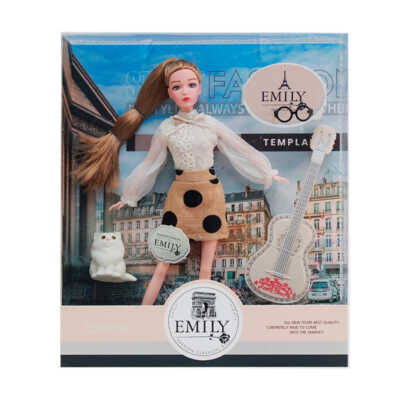 Muñeca emily clasica con ropa de moda y accesorios / qj113a