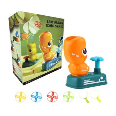 Juguete con forma de dragón bebé lanzador de hélices / baby dragon flying saucer / rbx-166 / 90122