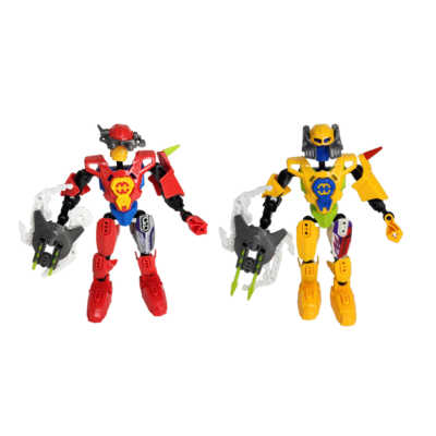 Kit de 2 robots con figuras intercambiables, variedad de modelos y colores / earh heroes f1306-6