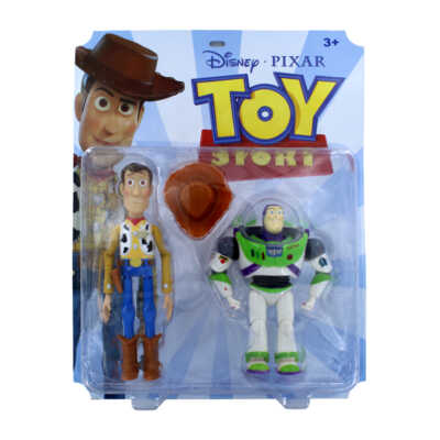 Paquete con 2 figuras coleccionables de plástico en forma de Woody y Buzz lightyear articuladas / toy story / t371802