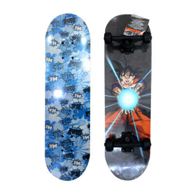 Patineta de madera grande con 4 ruedas y diseño de dragón ball super / t378954