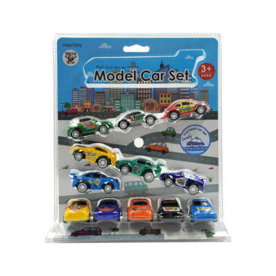 Blíster con 12 carritos de juguete con variedad de modelos / model car set