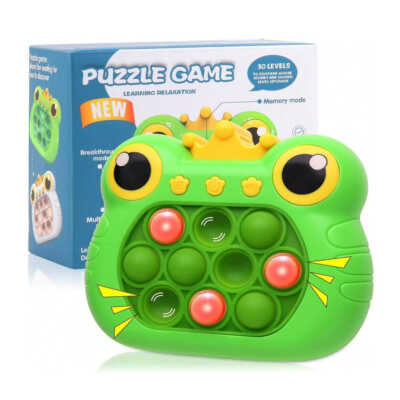 Juguete pop it tipo consola con diseño de rana + luces y sonido, variedad de colores /  puzzle game