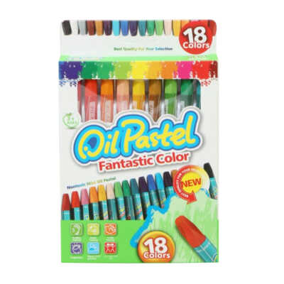 Caja con 18pzas crayolas multicolor oil pastel, variedad de colores / y-a128