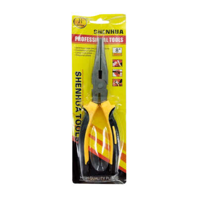 Blíster con pinza profesional shenhua alicante de punta larga en pico 8 con mango de goma / y-c26