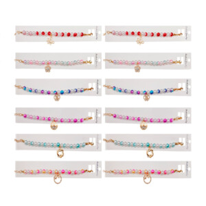 Paquete 12pzas pulseras fashion jewelry con diseño de perlas y dije, variedad de modelos / zxq01137