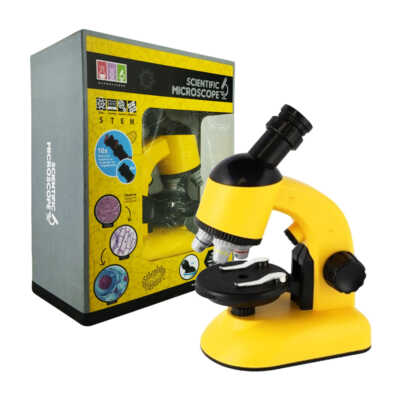Kit de microscopio trinocular digital 2 en 1 con aumento de 100x 600x y 1200x para niños / scientific microscope / 1100a-1