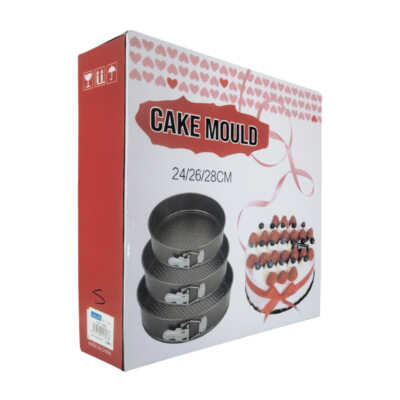 Juego de 3 moldes metálicos desmontables para hacer pastel de diferentes tamaños 24/26/28cm / cake mould / 11603