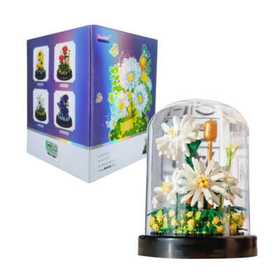 Figura didáctica con 490 mini bloques armables en forma de flores encapsuladas, variedad de modelos / 794732
