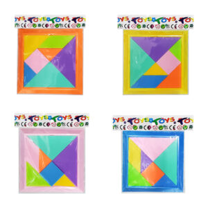 Juguete interactivo tangram de plástico, 13x13cm, variedad de colores / 6062