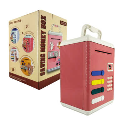 Alcancía eléctrica con huella digital con estampado animado, variedad de colores / saving money box / 778a-2