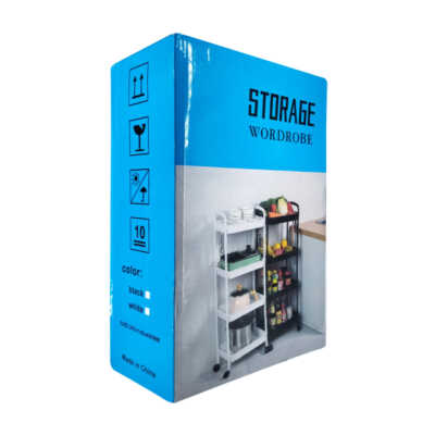 Estante organizador multifuncional con rueditas y 4 niveles, 205x145x405mm, variedad de colores / storage wordrobe / 13007