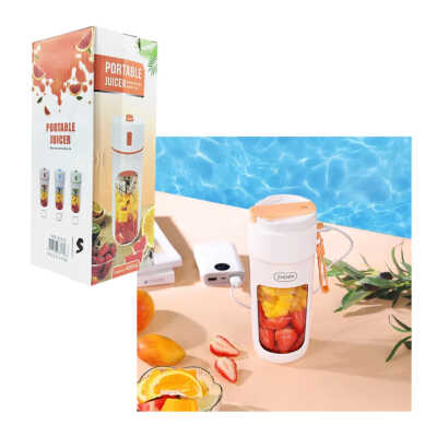 Vaso licuadora portátil con puerto de carga y capacidad de 480ml + popote / portable juicer / ll-896