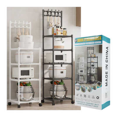 Estante organizador para cocina hook storage rack de 5 niveles + 4 ganchos, variedad de colores / 811743