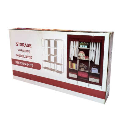 Closet organizador multifuncional para ropa montable con 2 divisiones para colgar ropa y 6 compartimentos,  variedad de colores / 130x45x175cm