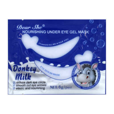 Par de mascarillas parches para los ojos con extracto de leche de burra, 6g / dear she