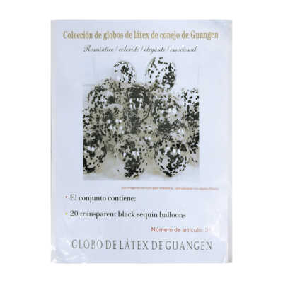 Paquete con 20 globos burbuja de látex transparente con lentejuelas metálicas, variedad de colores / globo de látex de guangen /