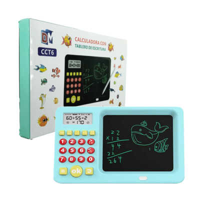 Juguete interactivo recargable con retos matemáticos con pizarrón mágico, variedad de colores / 302065