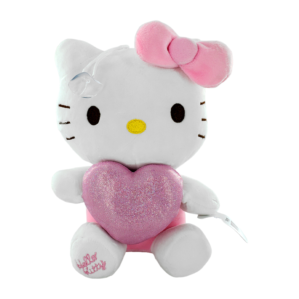 Peluche Hello Kitty Con Corazón 25cm Rosa