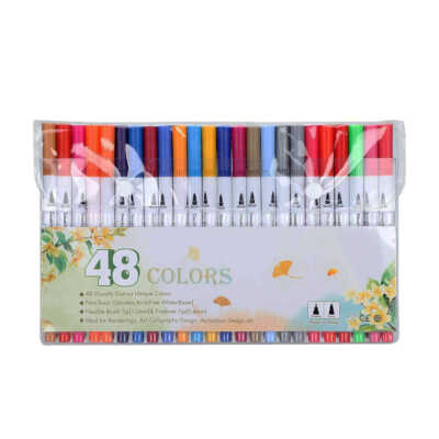 Paquete 48 plumones de colores con punta doble, 1-2mm-0.4mm / dual art market /48 colors / lu6563