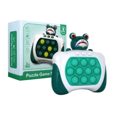 Juguete pop it tipo consola con decoración de rana + luces y sonido, variedad de colores / puzzle game machine