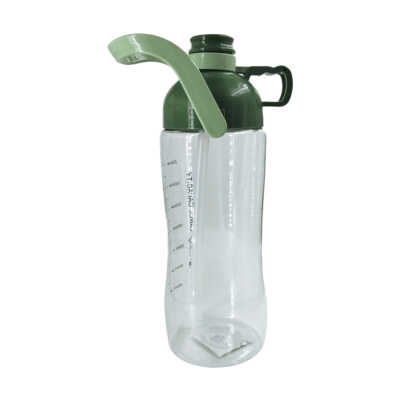 Botella grande de plástico translúcido con popote, asa y capacidad de 1600ml, variedad de colores / 010180