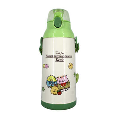 Botella infantil con diseño animado, popote y correa de tela, variedad de modelos / cute fun kettle