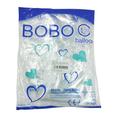 Paquete con 10 globos redondos transparente con ancho de 33cm / bobo ballon / v-304