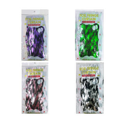 Cortina metálica para fiesta con diseño de rayas, variedad de colores / foil fringe curtain / color your party / ysl-04