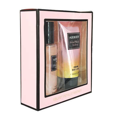 Set 2 velvet petals fantasy perfume 88ml y loción corporal 80ml con fragancia para dama / airbody / ab7002