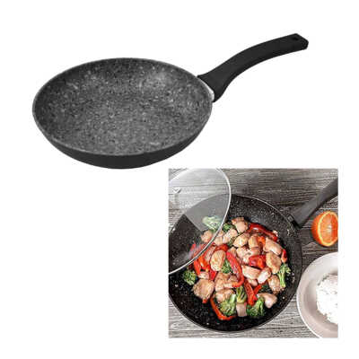 Sartén grande redondo antiadherente de 28cm con tapa de vidrio / hotchef / ljg174