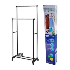 Organizador / closet montable para ropa con ruedas y 2 tubos de diferente tamaño 1300x450x1600mm / double-pole telescopic clothesrack / lf-lyj5206