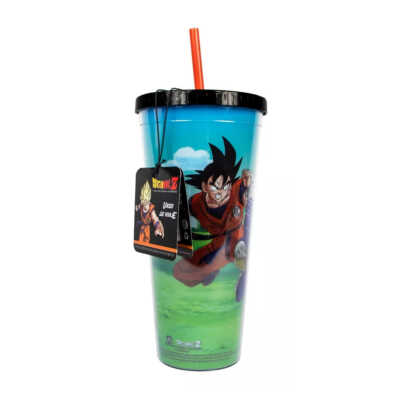 Vaso de acrílico / vaso de viaje con capacidad de 709ml, tapa y popote + diseño de dragon ball z /tt-dbz-02