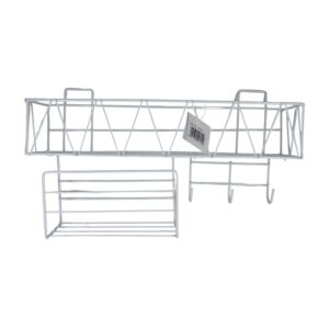 Organizador metálico multifuncional con 2 compartimentos y 3 ganchos, variedad de colores / 501742