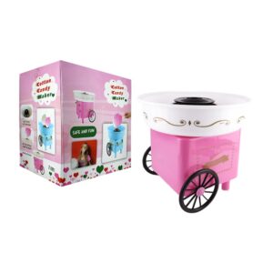 Máquina eléctrica en forma de carrito para preparar algodón de azúcar con accesorios, variedad de colores / zy-jkm011