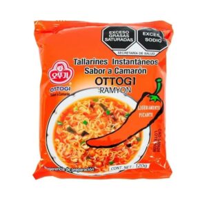 1pza Ramen / sopa instantánea ottogi ramyon ligeramente picante con sabor a camarón 120g / 155133