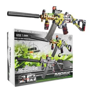 Pistola de hidrogel tipo mp5k con balas de hidrogel 7-8mm manual y eléctrica con diseño de graffiti / 8827-2