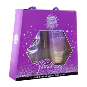 Juego de crema corporal con fragancia 88ml y perfume loción love smell con brillos de 88ml para dama / t001-2