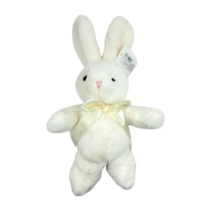 Peluche afelpado en forma de conejo con listón moño, 23cm / 233865