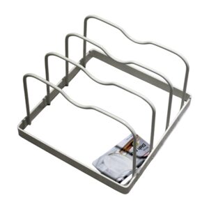 Escurridor de platos metálico con 4 compartimentos, 10x15x16cm / pe-ld