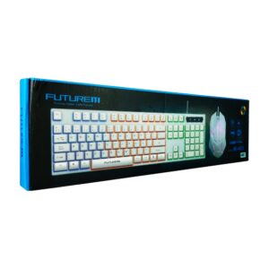 Combo teclado y mouse en color blanco con luces led rgb / m-400