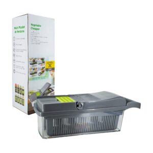 Cortador rallador picador manual multifuncional 8 en 1 con cuchillas intercambiables y capacidad de 1.5l / vegetable chopper