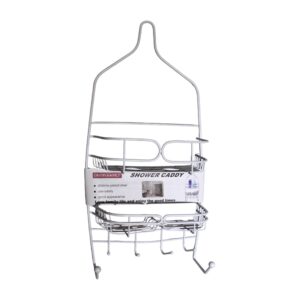 Estante organizador metálico colgante 2 niveles para artículos de baño, 50cm / shower caddy / hp43-268b
