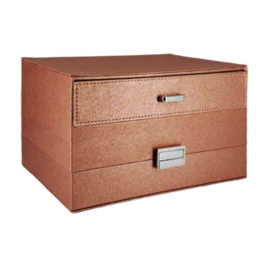 Organizador joyero / alhajero con forma rectangular de 2 niveles de 23x16x14cm, 1 cajón y 31 compartimientos / b423