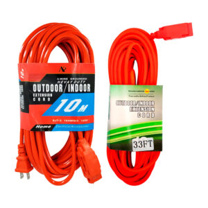 Extensión naranja outdoor indoor de uso rudo 10m con 3 contactos / hj-10m / sjt-3 / r10m / chs10 / 33ft
