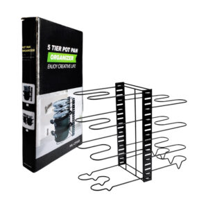 Estante organizador metálico ajustable con 8 rejillas para ollas y sartenes / wl-cf050
