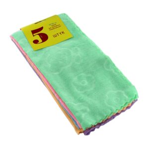 Paquete con 5 toallas trapos de microfibra multifuncional 30x30cm, variedad de colores / wtyk