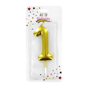 1pza Vela grande de cera en forma de número con efecto metálico, variedad de números / happy birthday
